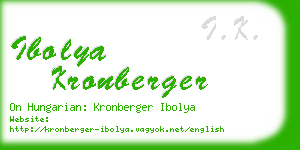 ibolya kronberger business card